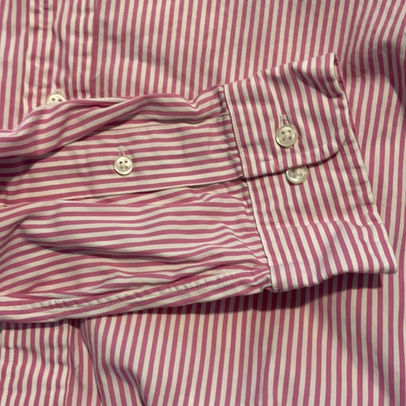 Men’s Large Pink striped Polo Button down - Picture 4 of 4